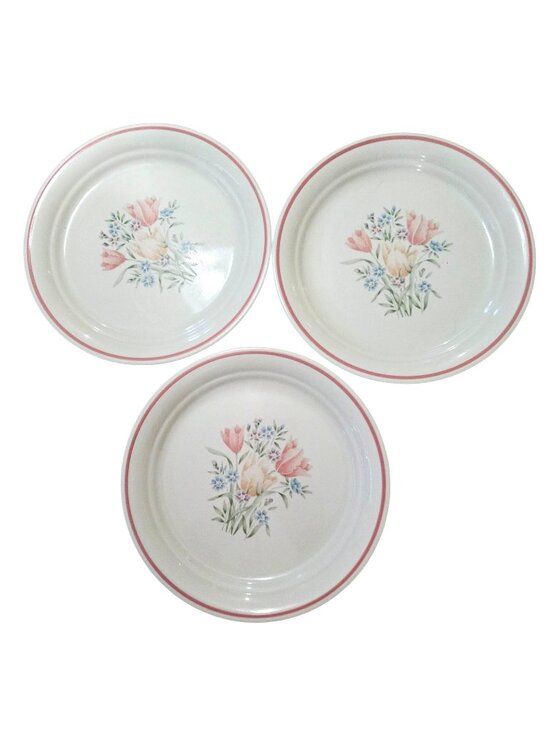 Corelle Other - 3 Corelle French Garden Luncheon Plate 8.5" vintage flower Corning USA 1980s